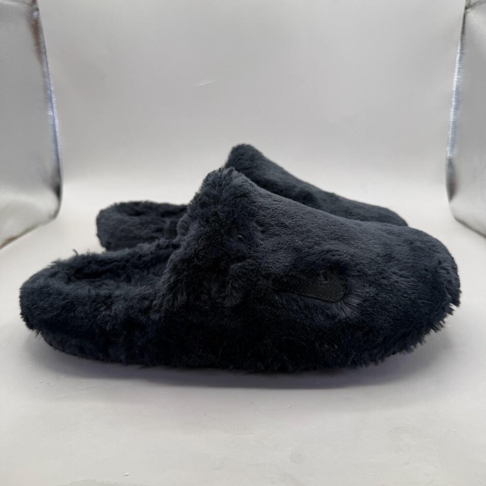 Nike Calm SE Fur Mule Slide Slippers Shoes Womens Size 8 Black Fleece FZ3119-001